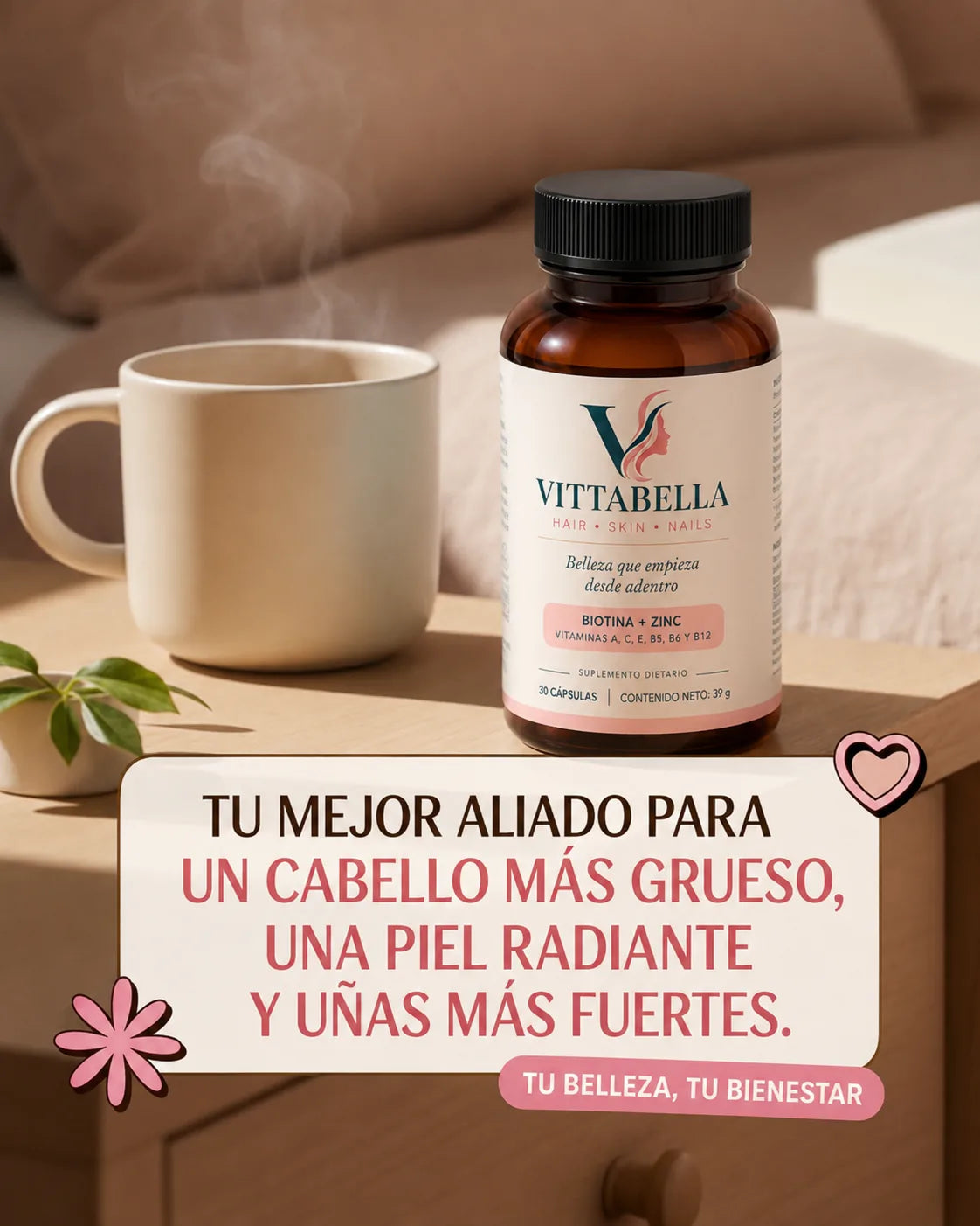 Vittabella | Cabello fuerte, piel radiante, uñas resistentes